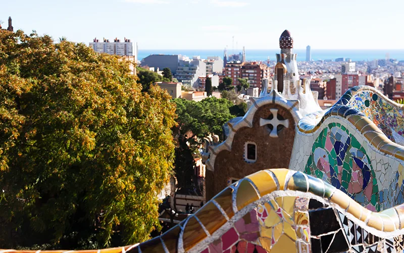 Vista do parque Guell em Barcelona.
