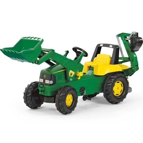 Retroescavadeira infantil verde